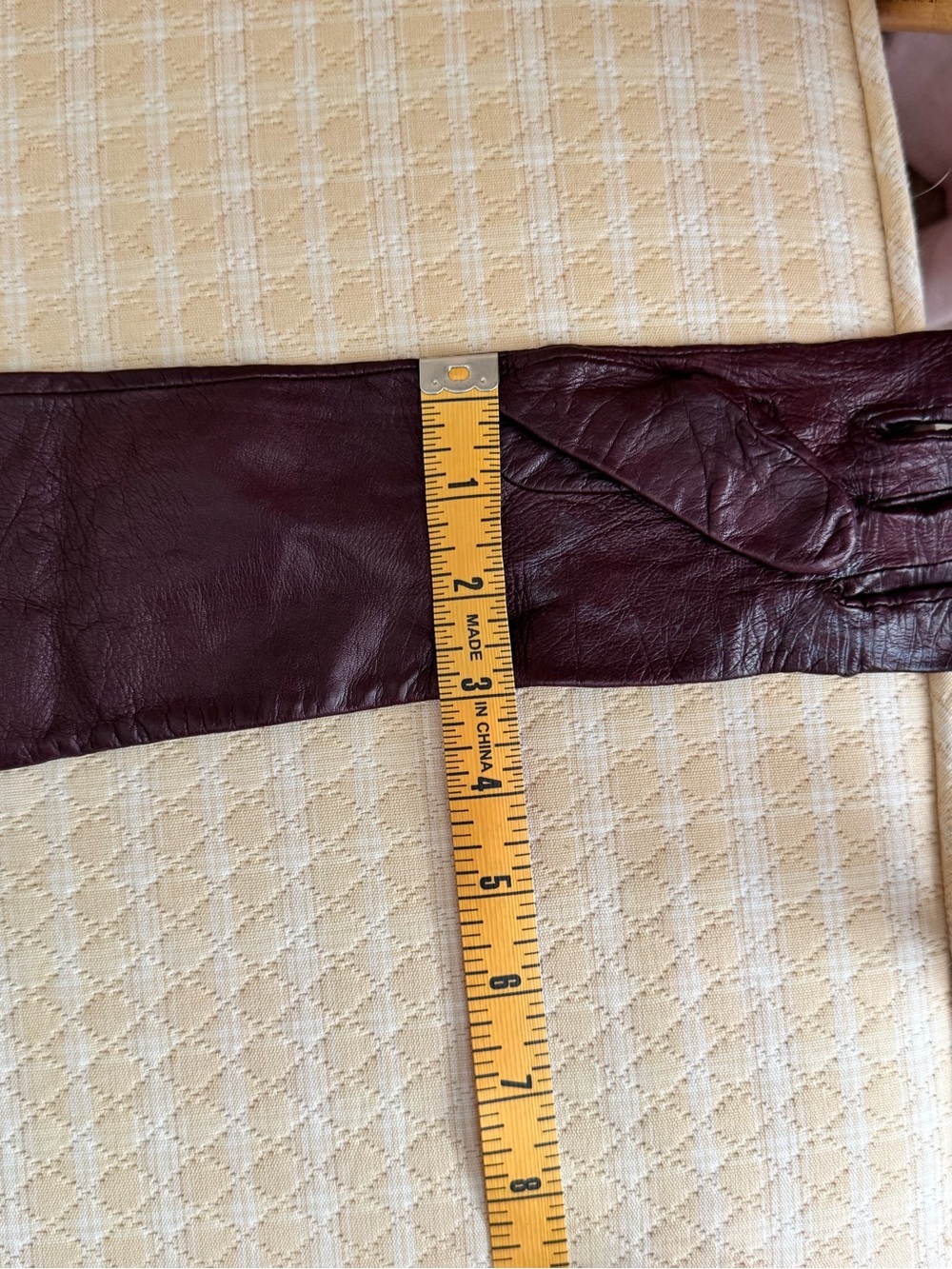 🔹 Burgundy Leather Opera Gloves – Long Over-the-Elbow - Picture 7 of 8
